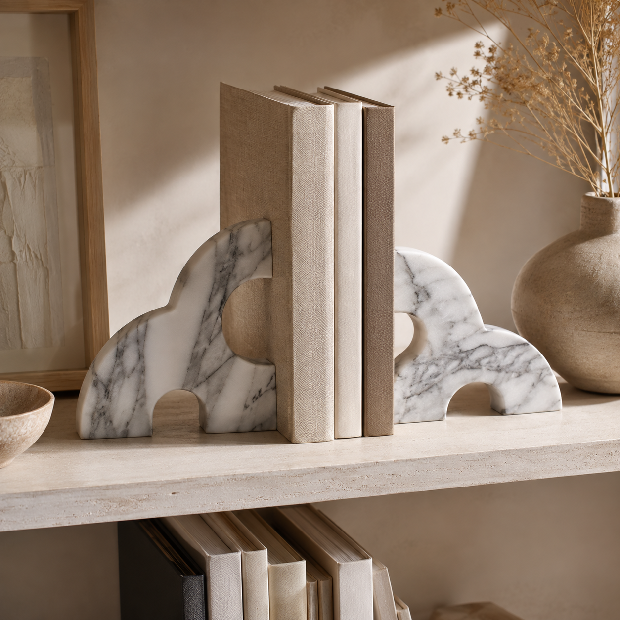 The Calista Marble Bookends