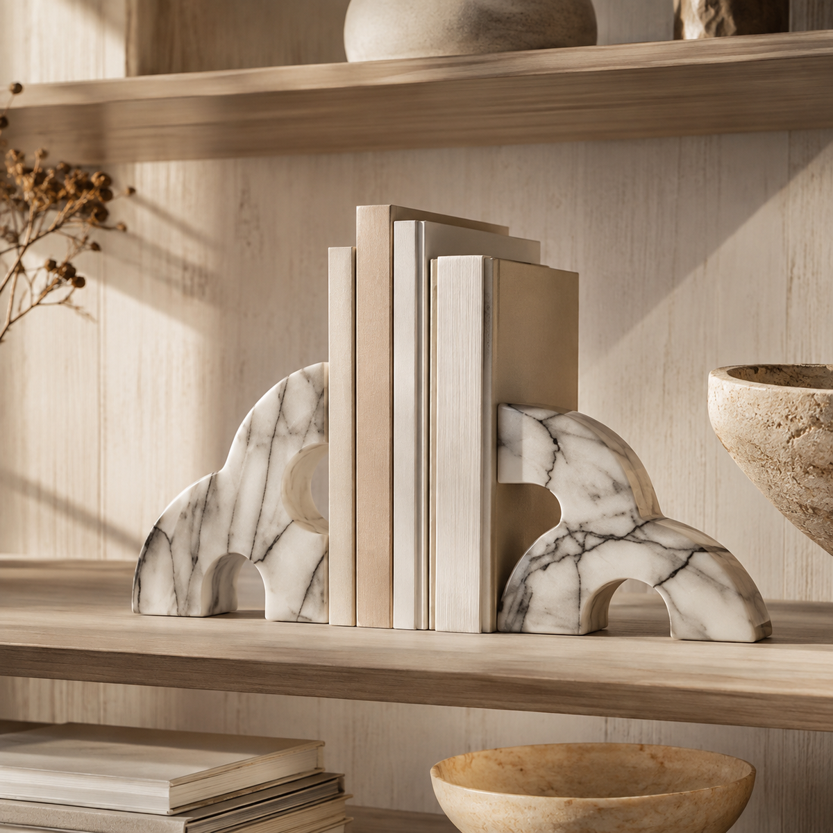 The Calista Marble Bookends