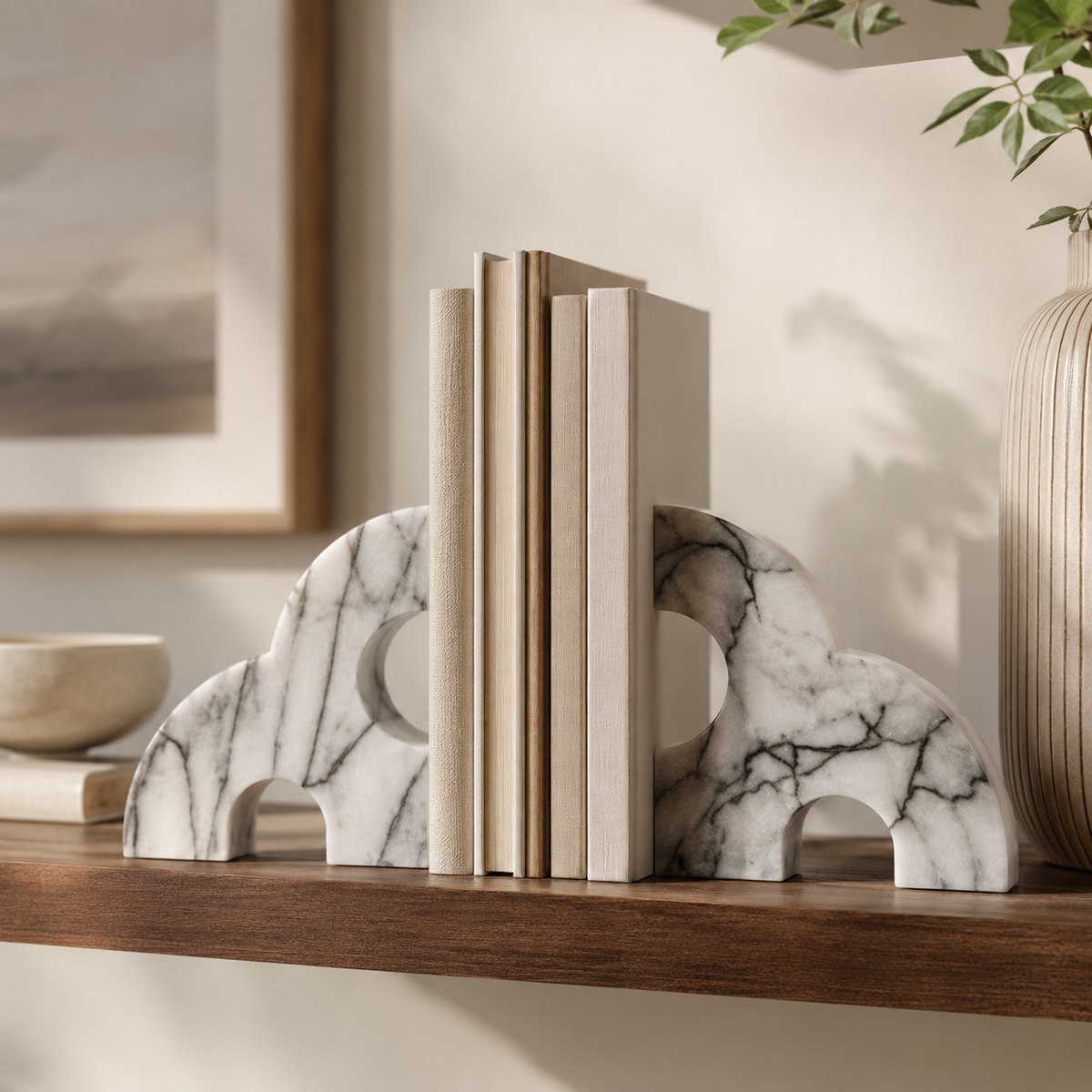 The Calista Marble Bookends