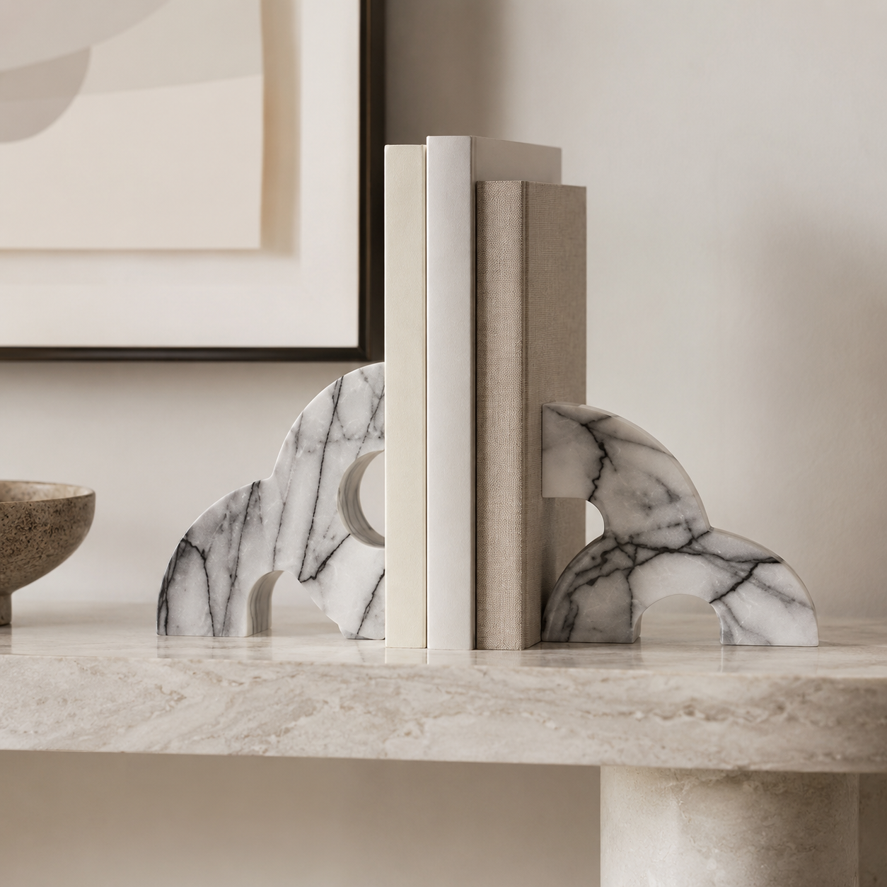 The Calista Marble Bookends